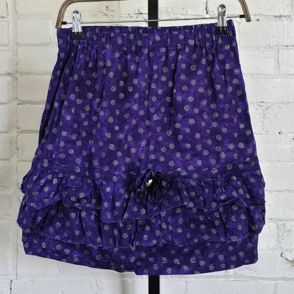 Handmade Purple Tiered Ruffle Mini Skirt ┃One Of A Kind Whimsigoth┃90s inspired